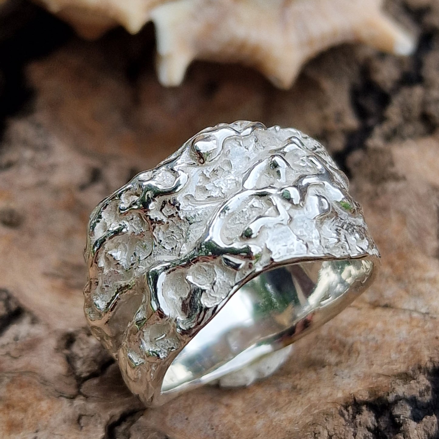 Steinstruktur Ring Größe 58