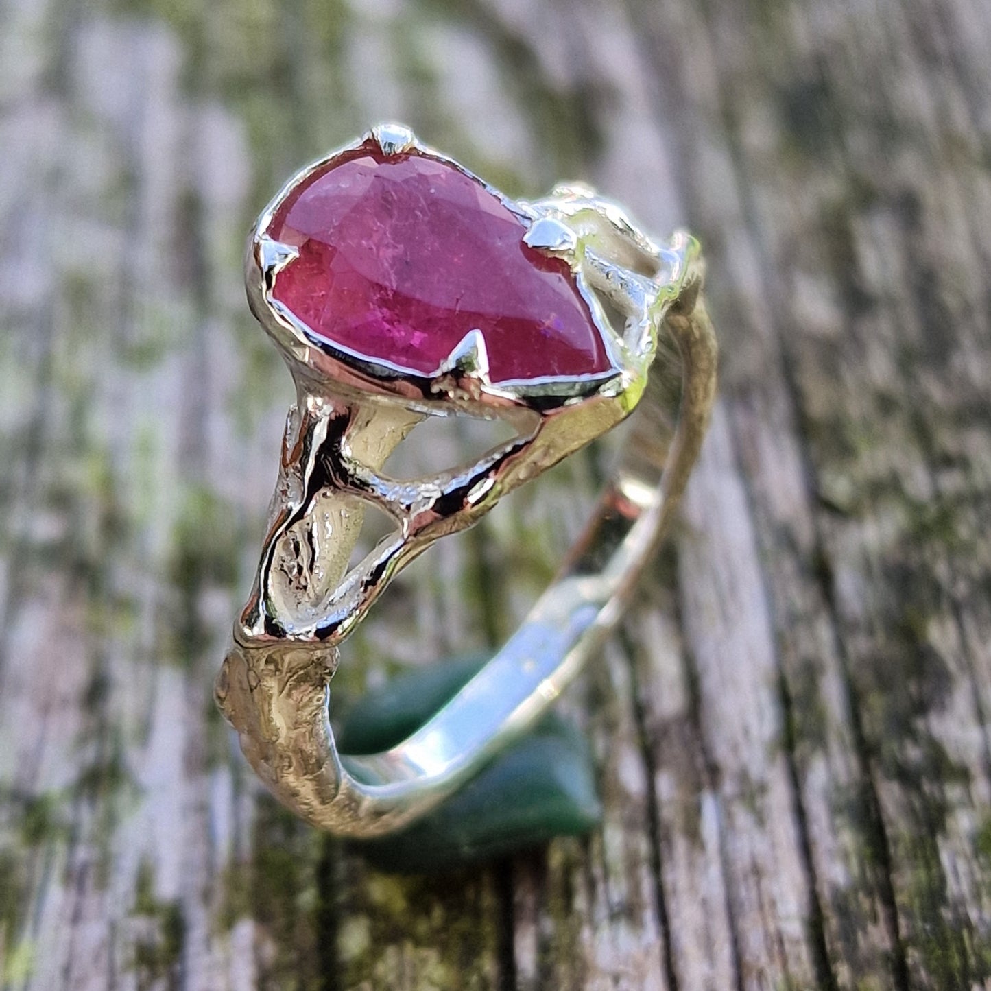 Rosa Turmalin Prinzessin Ring Größe 57 (18.5)