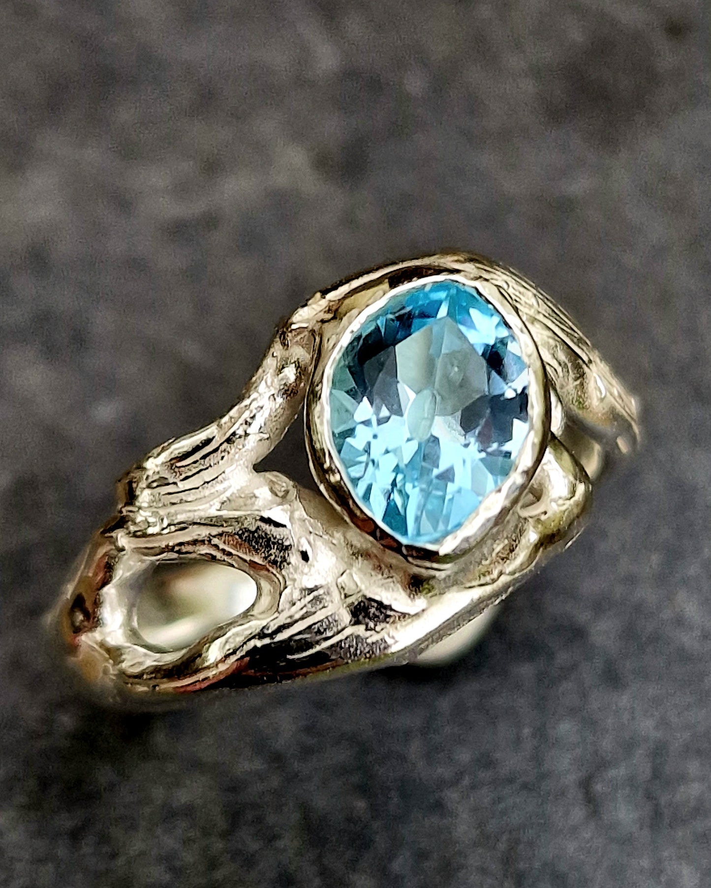 Blautopas ring Größe 59