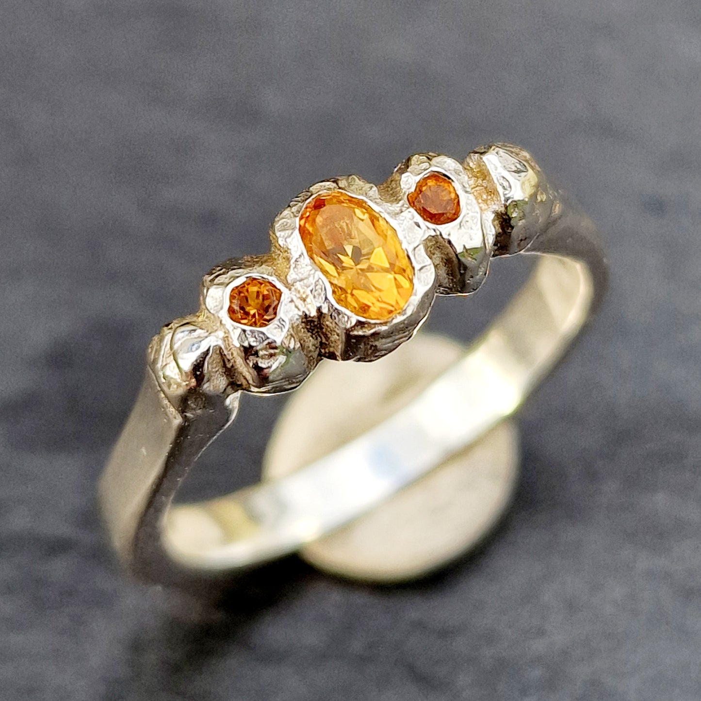 Silberring mit Citrin in Größe 58 (18,5)