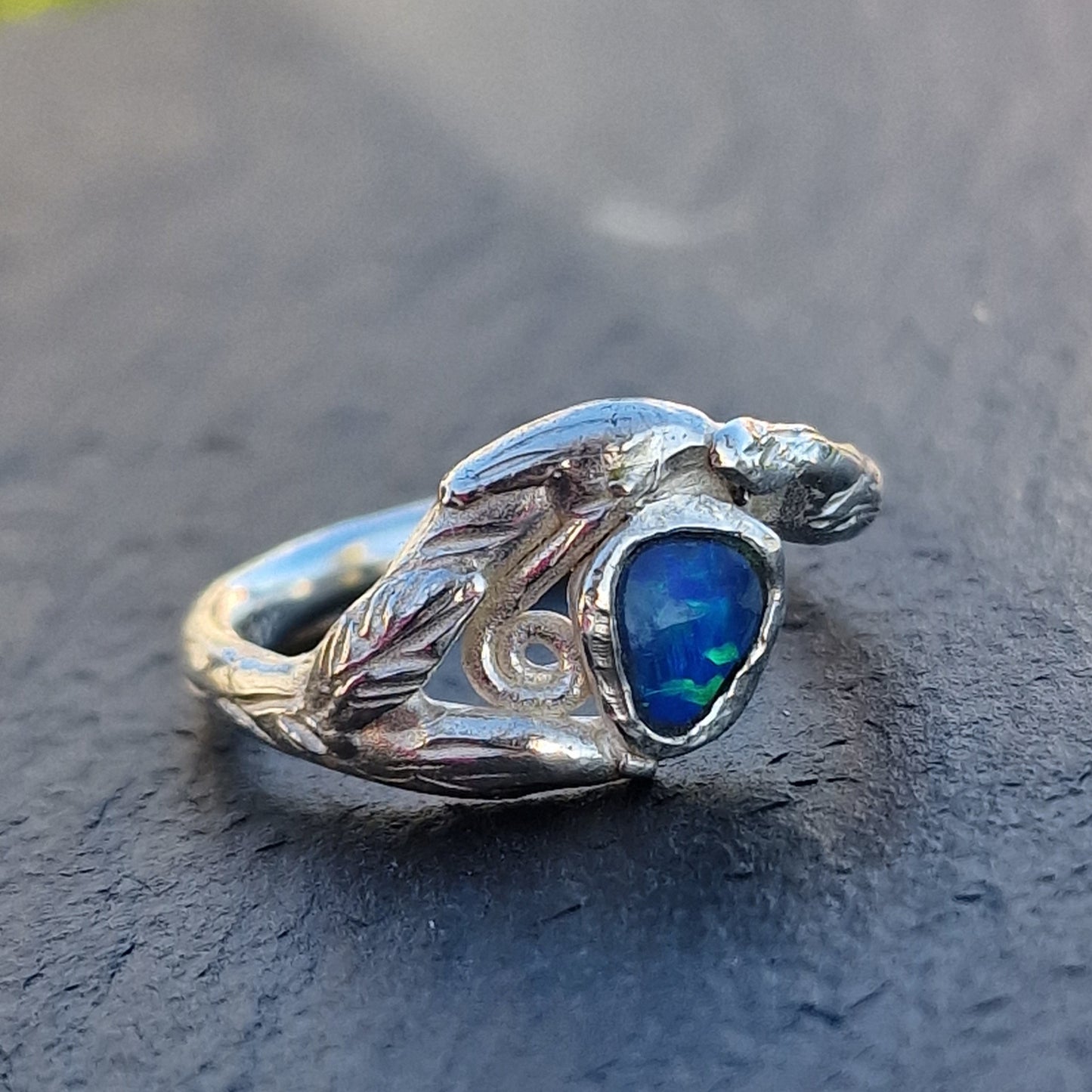 Opalring in 925 Silber Größe 60 (19,5)