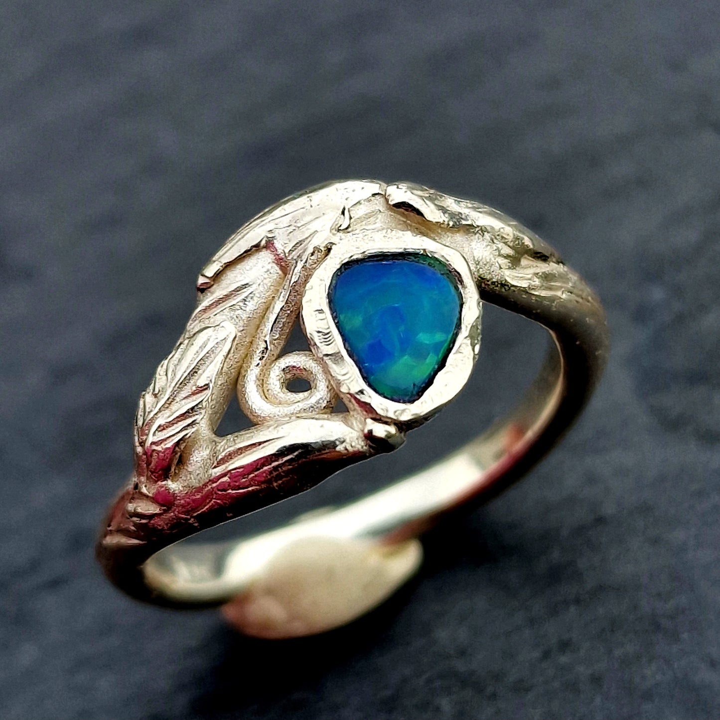 Opalring in 925 Silber Größe 60 (19,5)