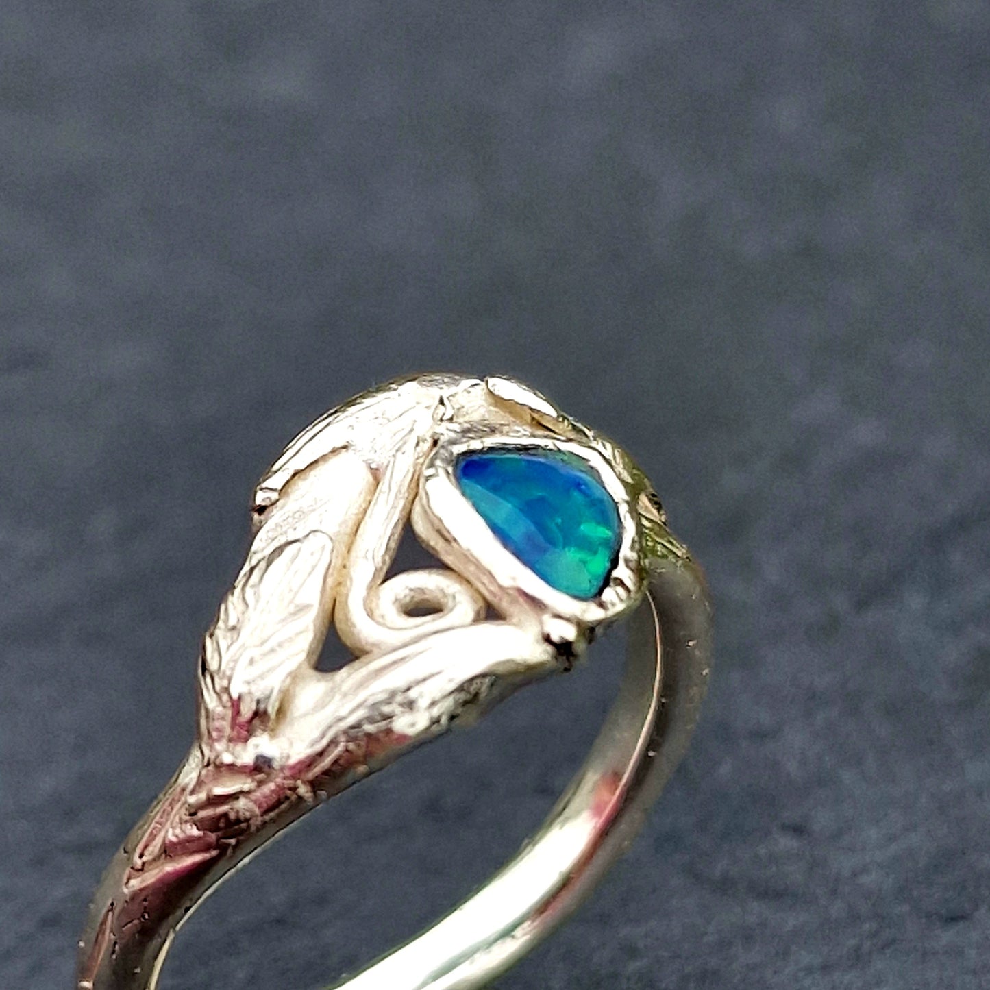 Opalring in 925 Silber Größe 60 (19,5)