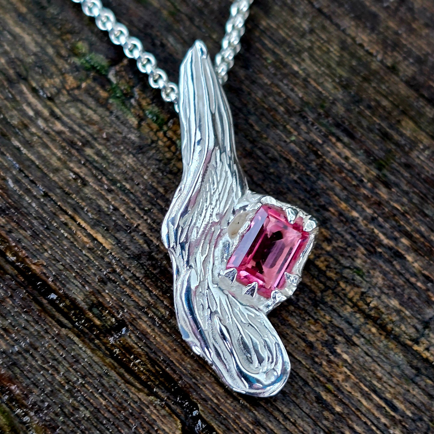 Turmalin Anhänger Rosa in 925 Silber Unikat