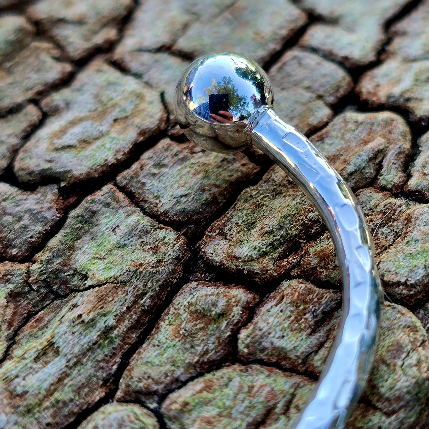 Küstenspange, massiv geschmiedet in 925 Silber