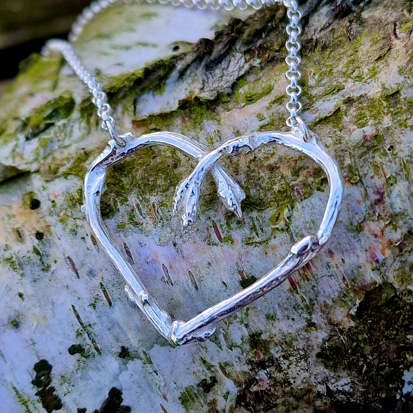 Naturherz in 925 Silber