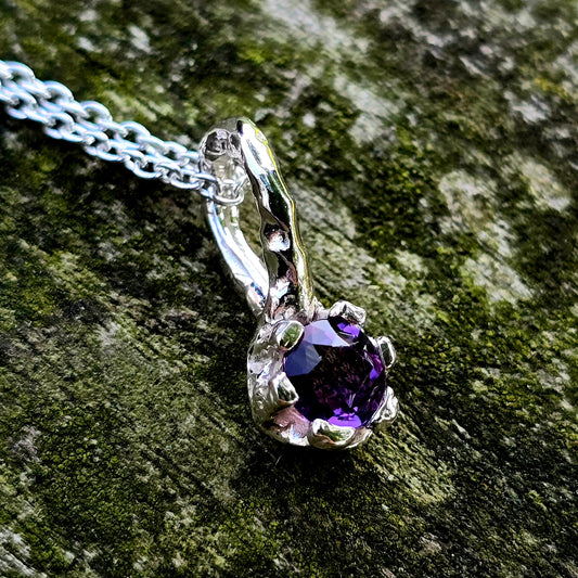 Silberanhänger SteinStein mit Amethyst