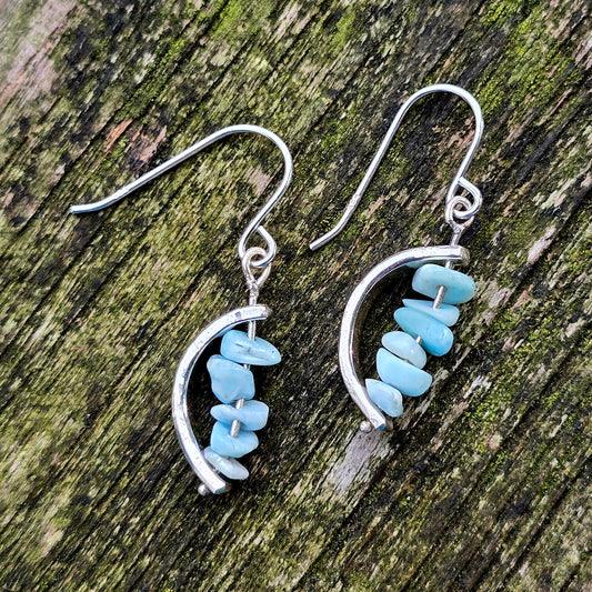 Larimar Ohrhänger in 925 Silber