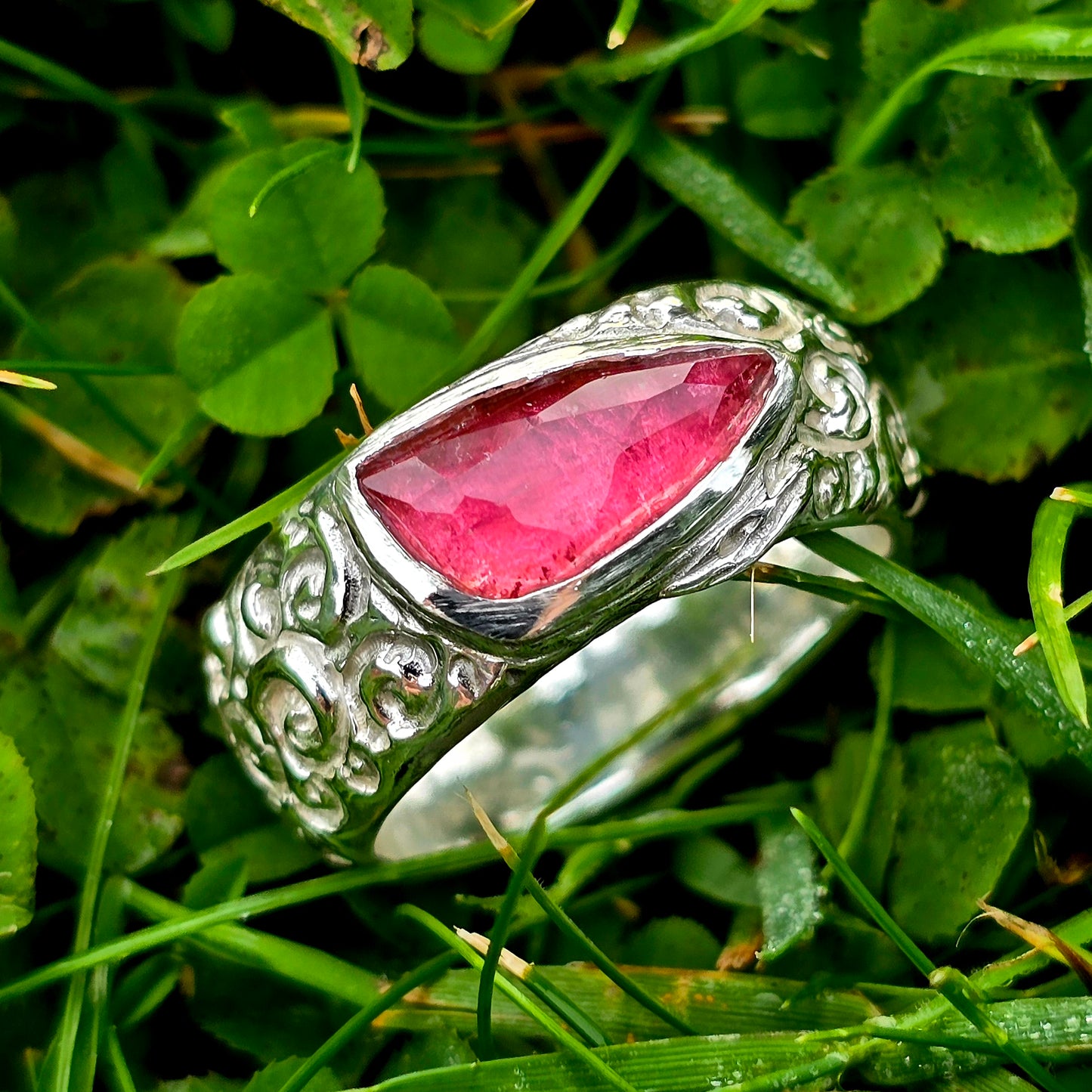 Rosa Turmalin Ring • Unikat • Größe 59