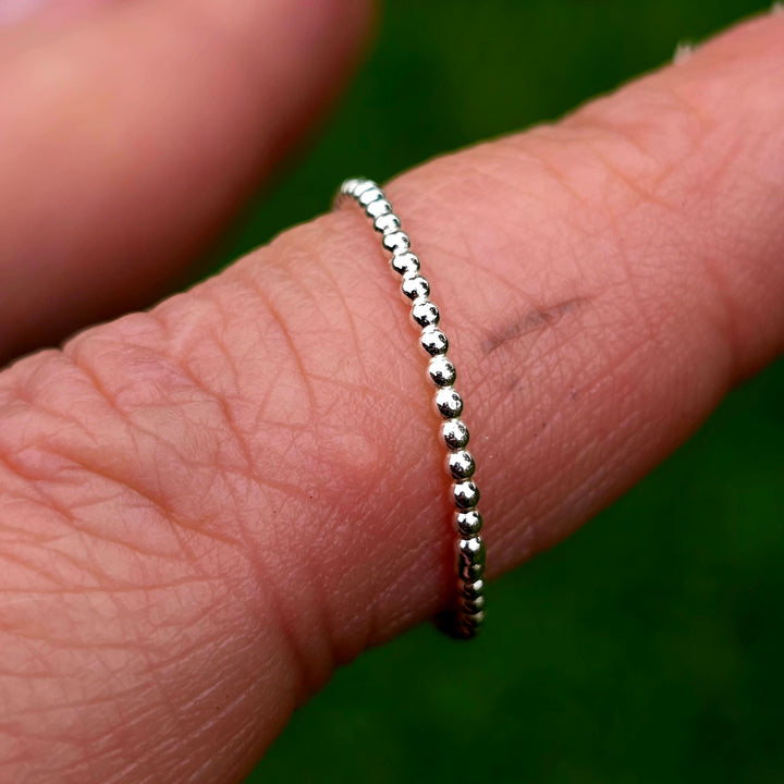 Perlring 1,3 mm – zarter Silberring
