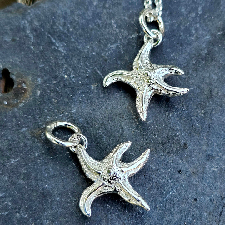Seestern-Anhänger  handmodelliert, 925 Sterling Silber, 20 mm