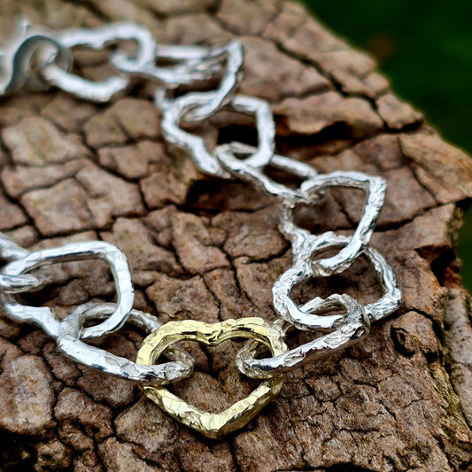 Küstenherz Armband mit Goldherz