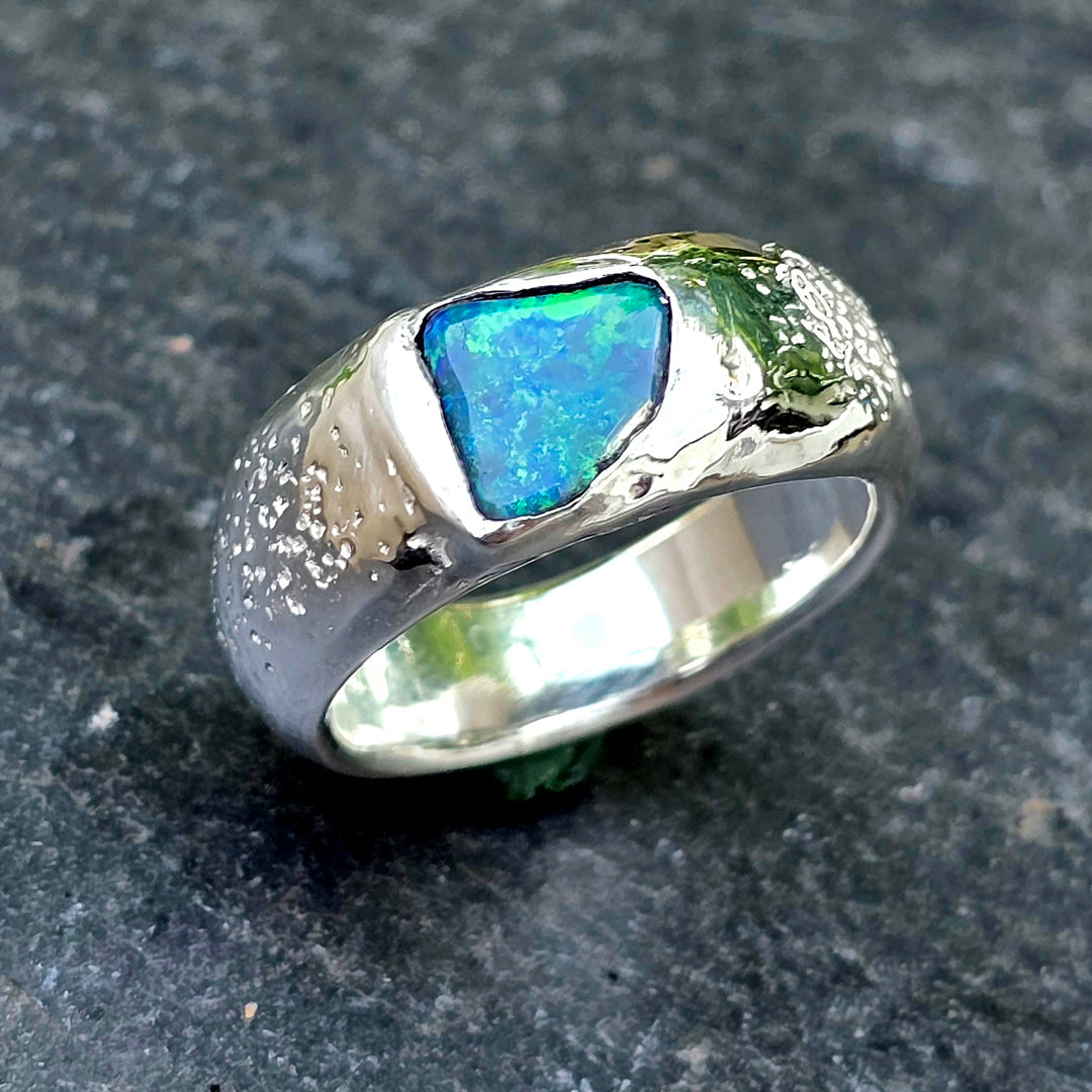 Silberring mit Opal  Größe 59