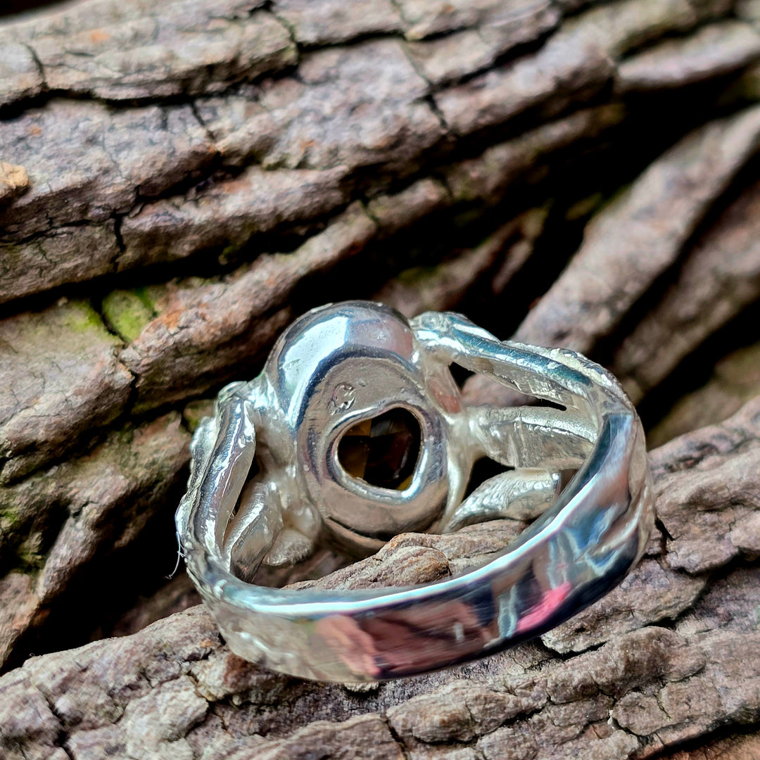 Citrin Ring aus Silber  Märchenhaftes Unikat in Größe 58