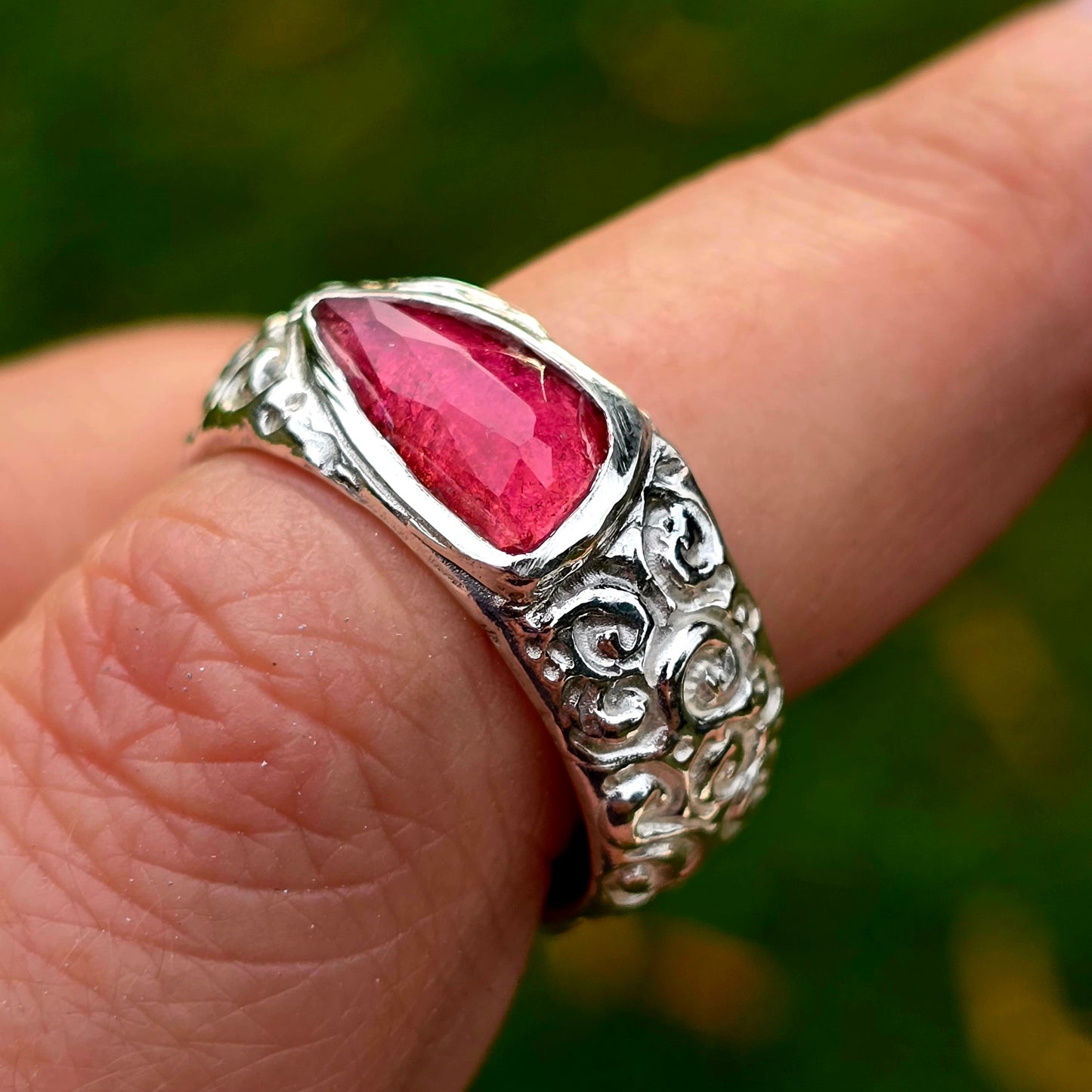 Rosa Turmalin Ring • Unikat • Größe 59