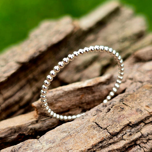 Perlring 1,3 mm – zarter Silberring