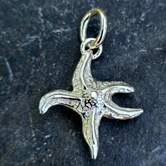 Seestern-Anhänger  handmodelliert, 925 Sterling Silber, 20 mm
